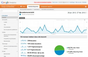 Bezoekersoverzicht Google Analytics